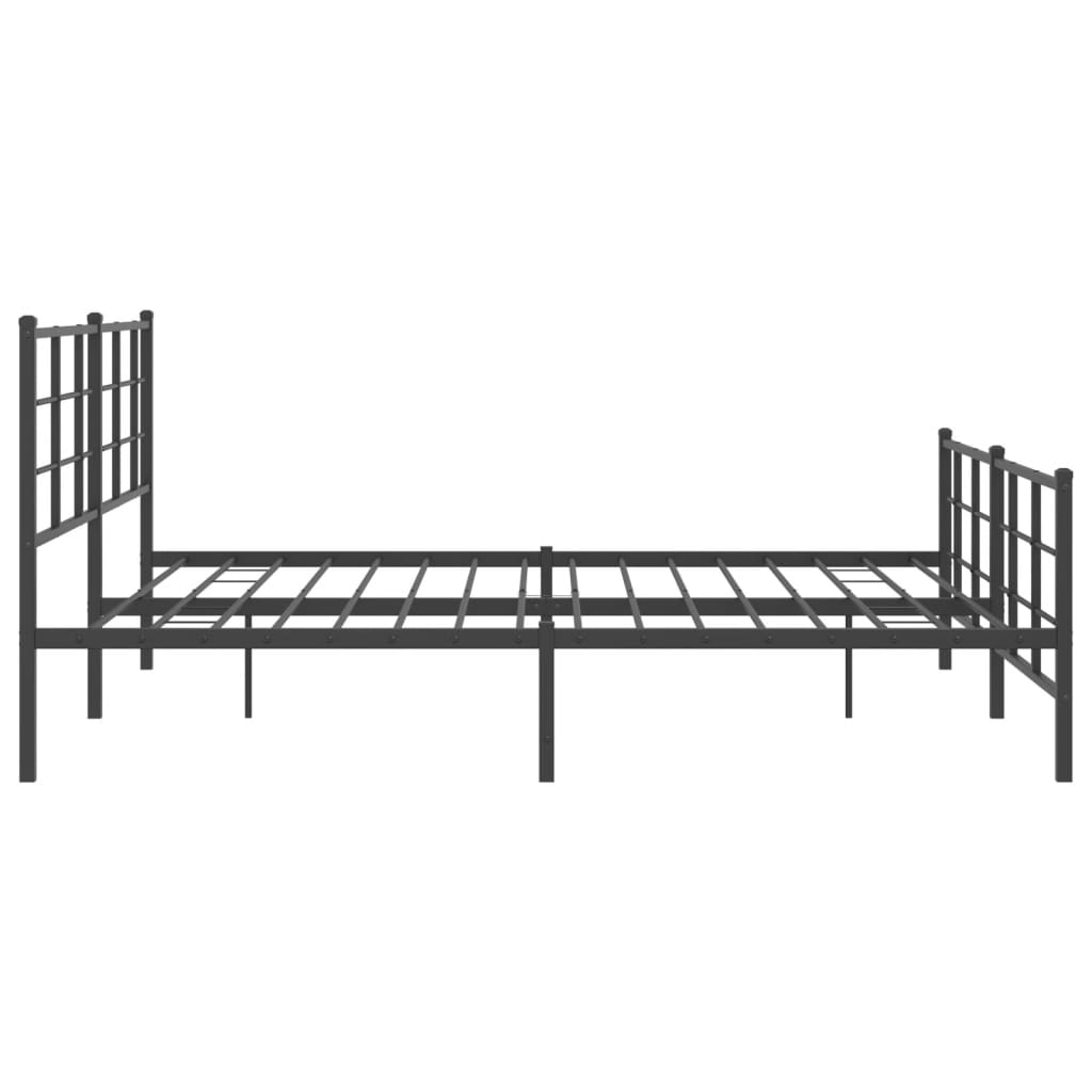 Metalni okvir kreveta uzglavlje i podnožje crni 183x213 cm