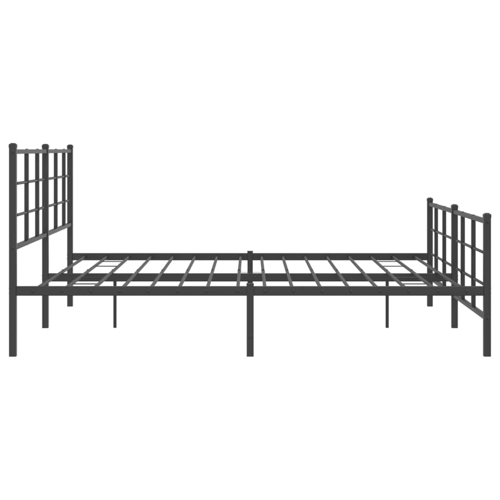 Metalni okvir kreveta uzglavlje i podnožje crni 193x203 cm