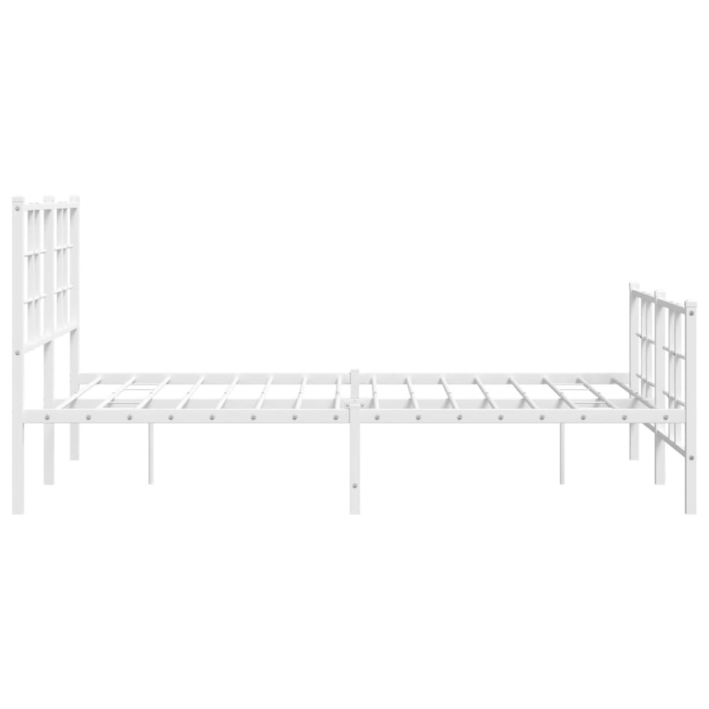 Metalni okvir kreveta uzglavlje i podnožje bijeli 120x200 cm