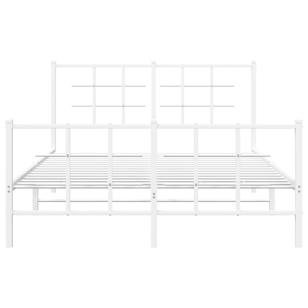 Metalni okvir kreveta uzglavlje i podnožje bijeli 140x200 cm