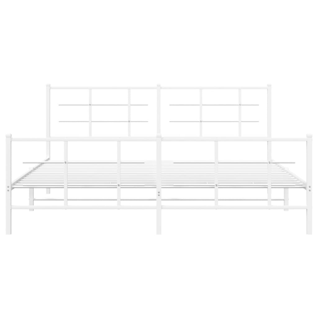 Metalni okvir kreveta uzglavlje i podnožje bijeli 183x213 cm