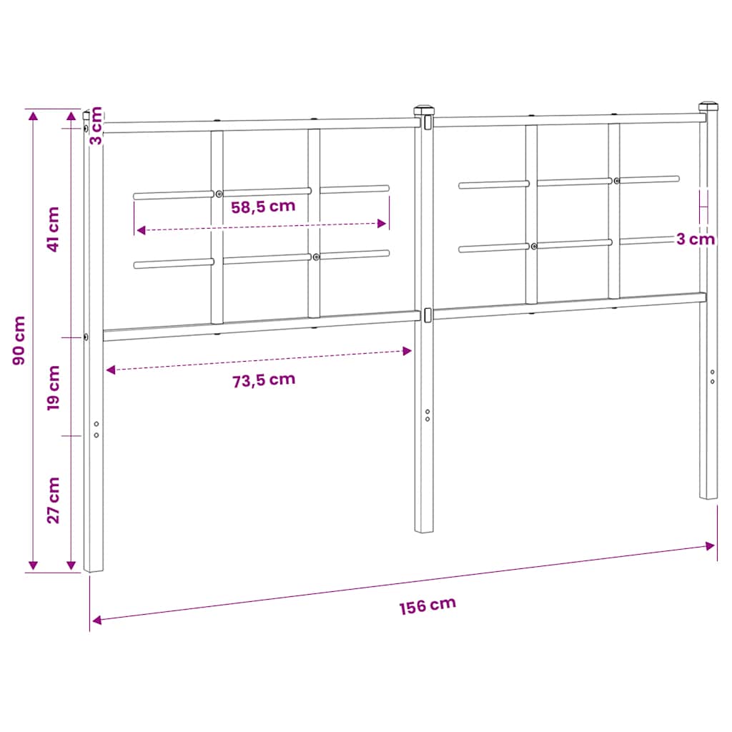 Metalno zamjensko uzglavlje bijelo 150 cm