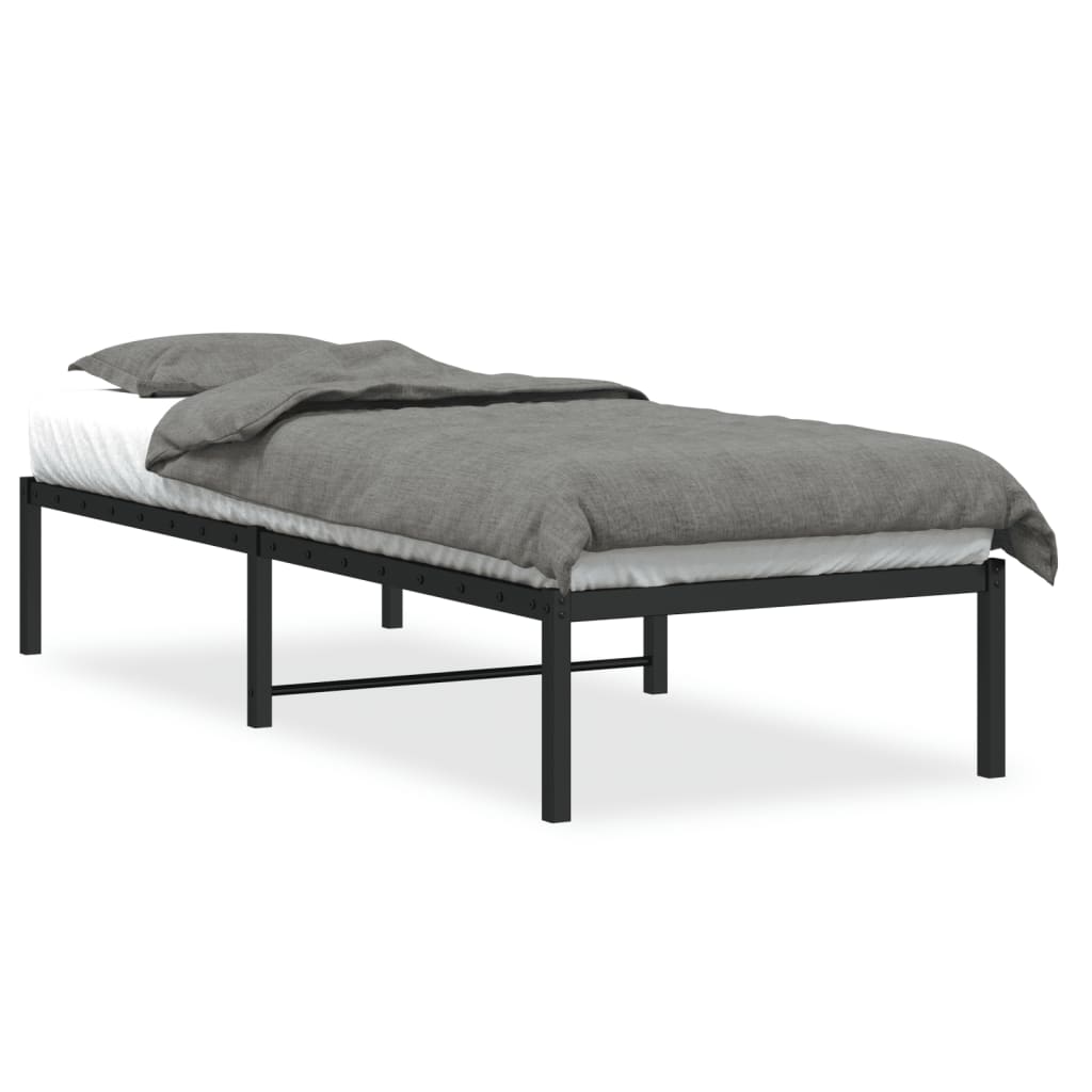 Metalni okvir za krevet crni 75 x 190 cm