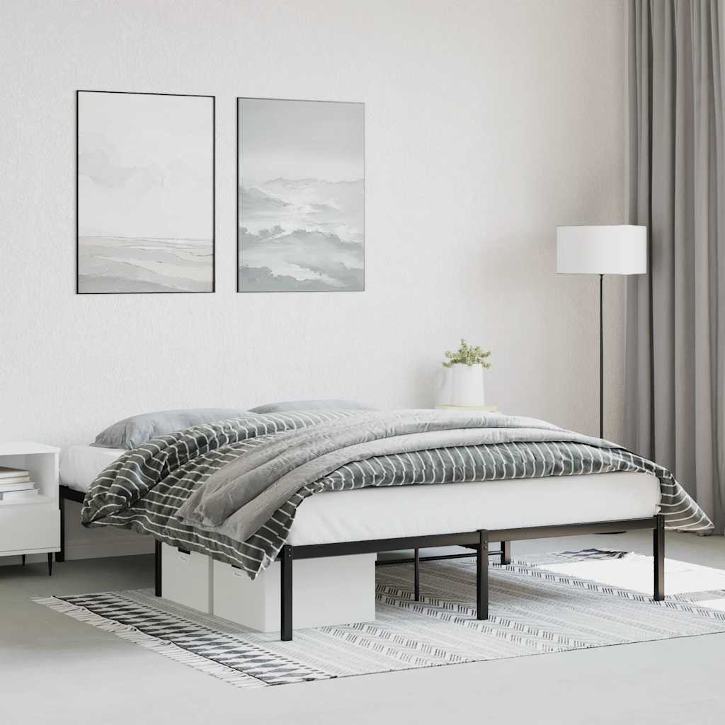 Metalni okvir za krevet crni 160x200 cm