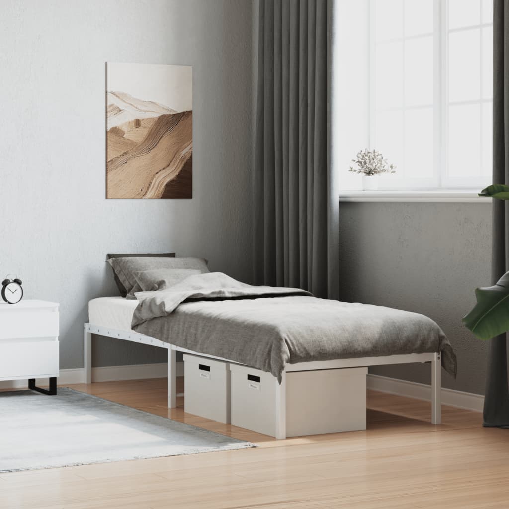 Metalni okvir za krevet bijeli 75x190 cm