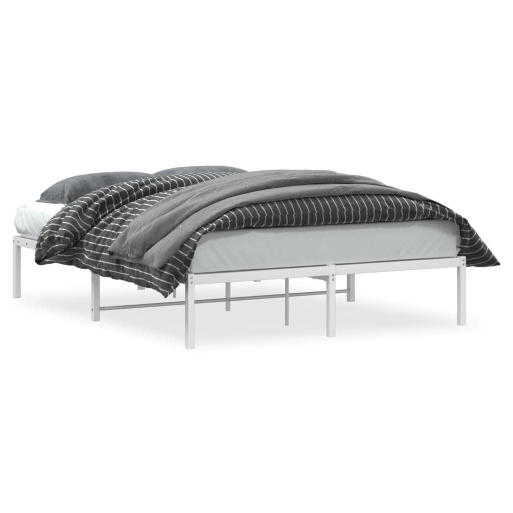 Metalni okvir za krevet bijeli 140 x 190 cm