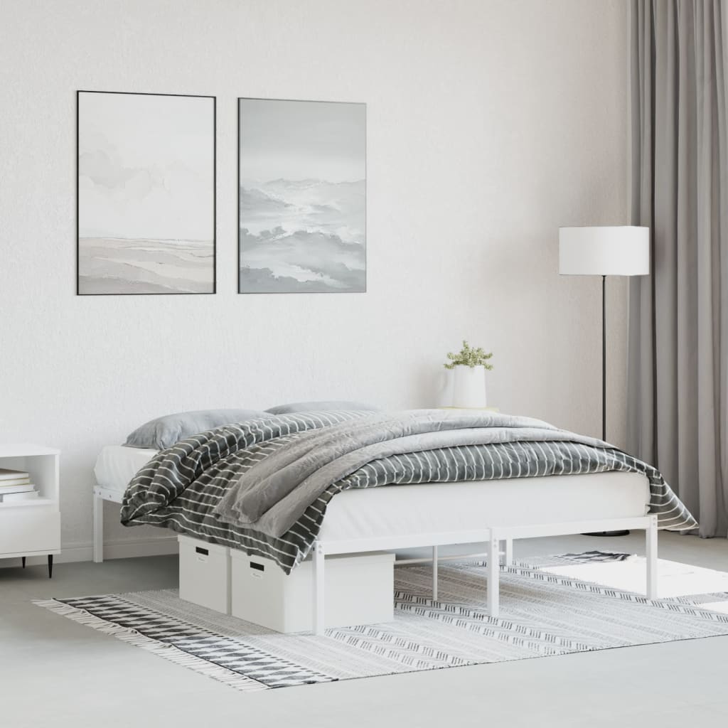 Metalni okvir za krevet bijeli 140 x 190 cm