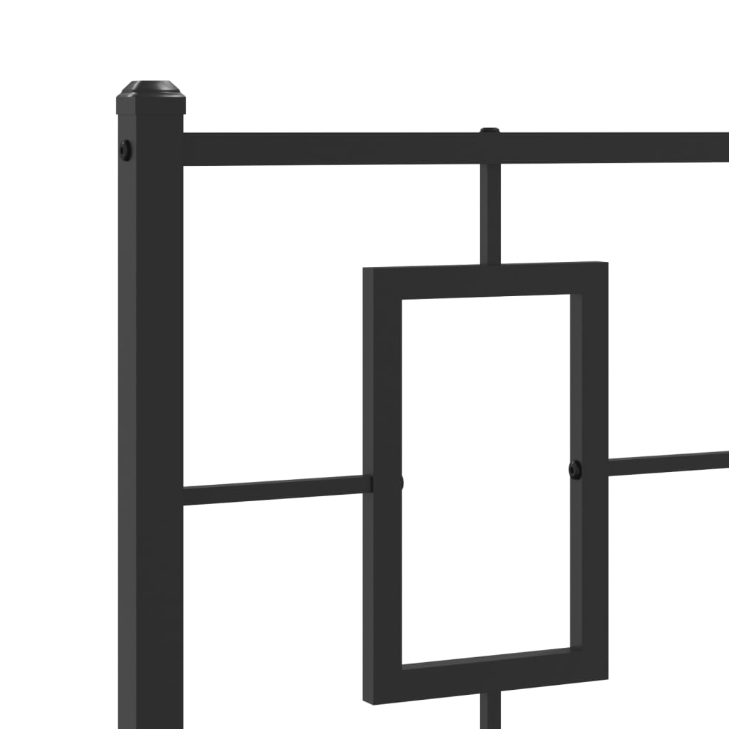 Metalni okvir za krevet s uzglavljem crni 90x200 cm