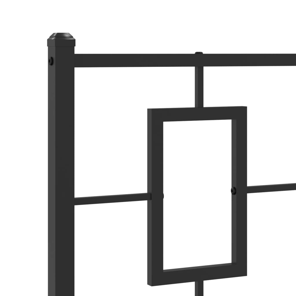 Metalni okvir za krevet s uzglavljem crni 107x203 cm