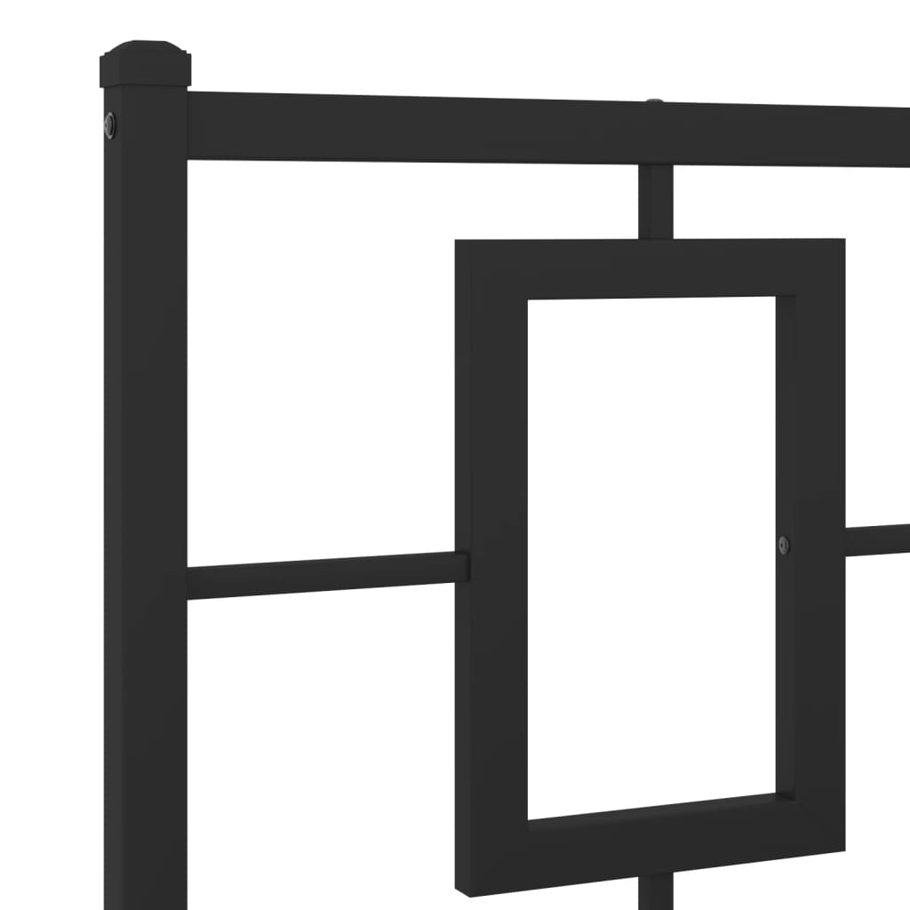 Metalni okvir za krevet s uzglavljem crni 140x200 cm
