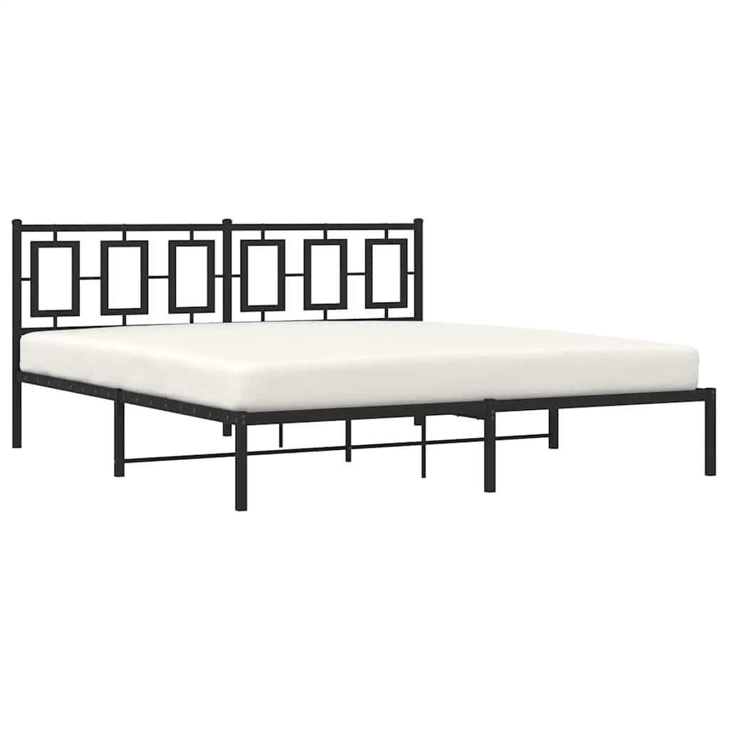 Metalni okvir za krevet s uzglavljem crni 183x213 cm