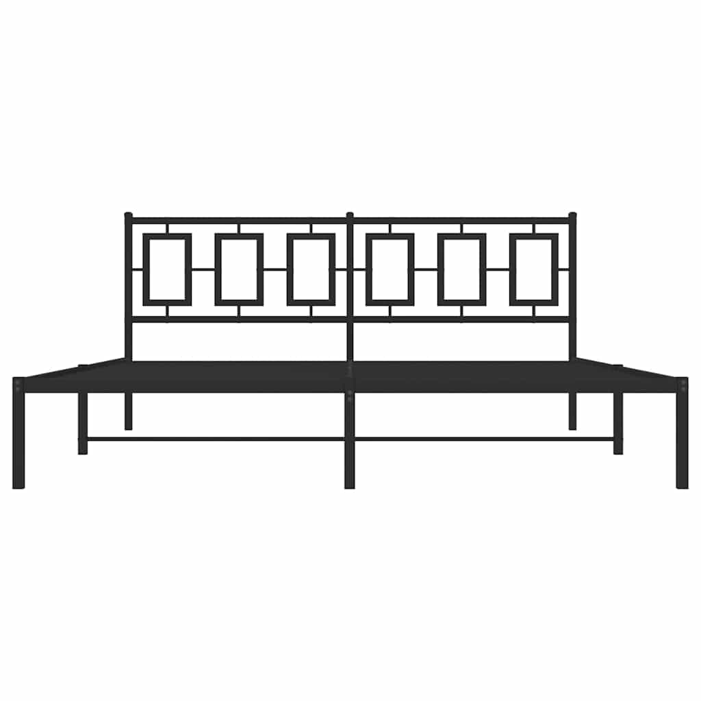 Metalni okvir za krevet s uzglavljem crni 183x213 cm