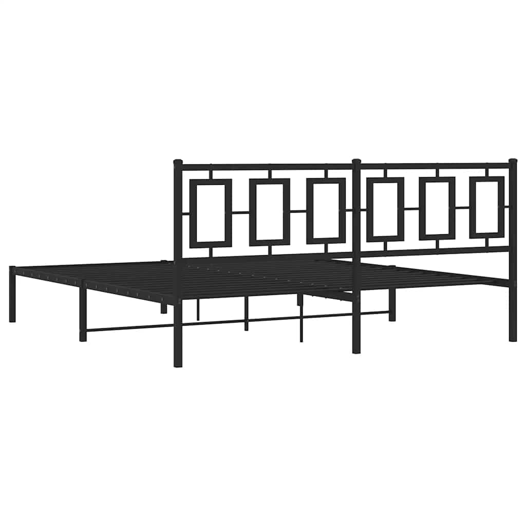 Metalni okvir za krevet s uzglavljem crni 183x213 cm
