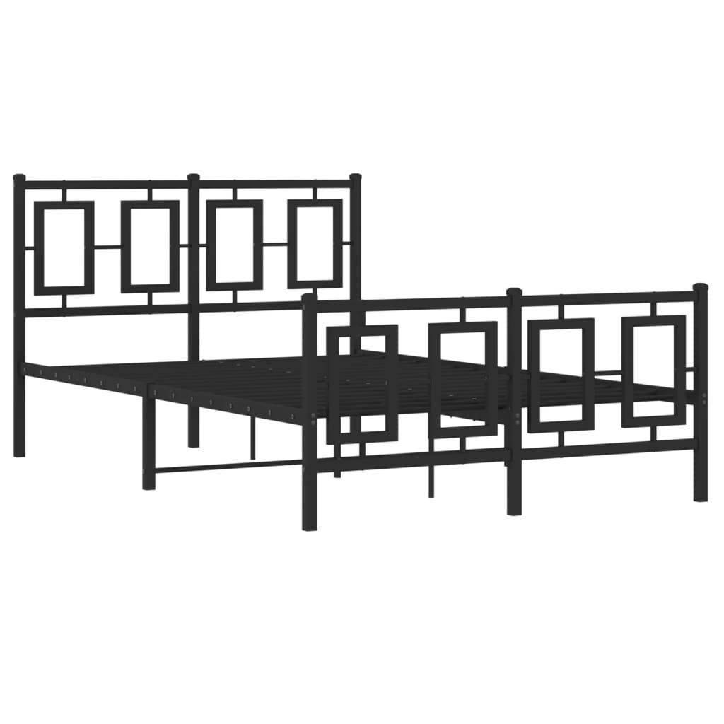 Metalni okvir kreveta uzglavlje i podnožje crni 120x190 cm