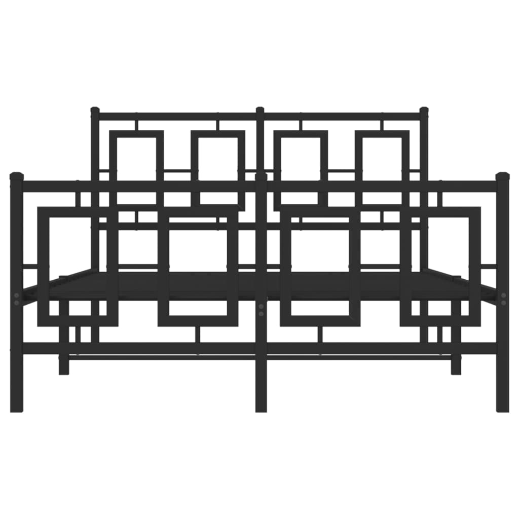Metalni okvir kreveta uzglavlje i podnožje crni 120x190 cm