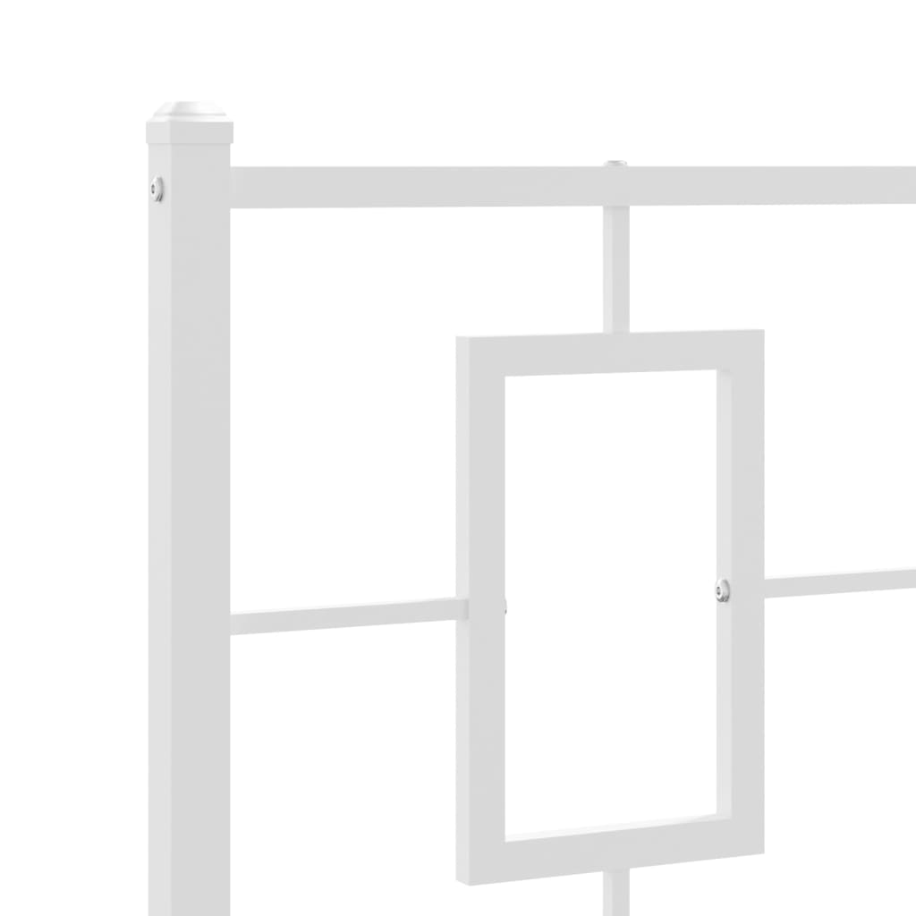 Metalni okvir za krevet s uzglavljem bijeli 107x203 cm