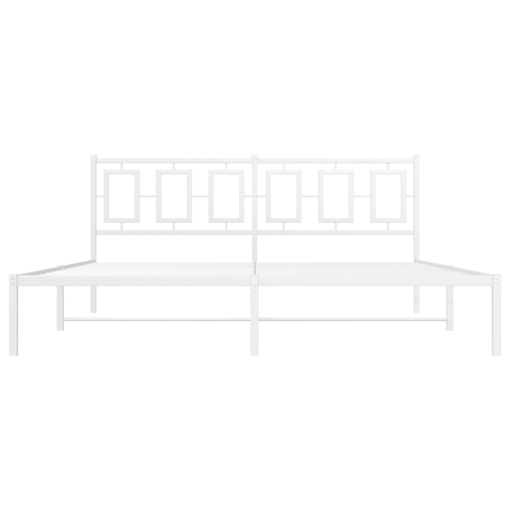 Metalni okvir za krevet s uzglavljem bijeli 183x213 cm