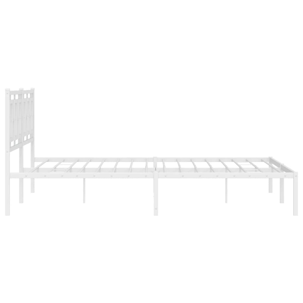 Metalni okvir za krevet s uzglavljem bijeli 183x213 cm