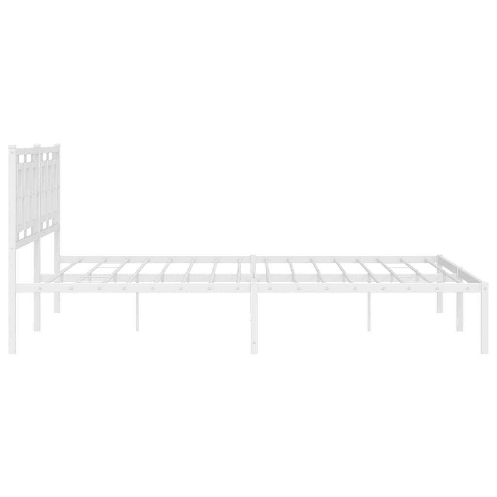 Metalni okvir za krevet s uzglavljem bijeli 193x203 cm