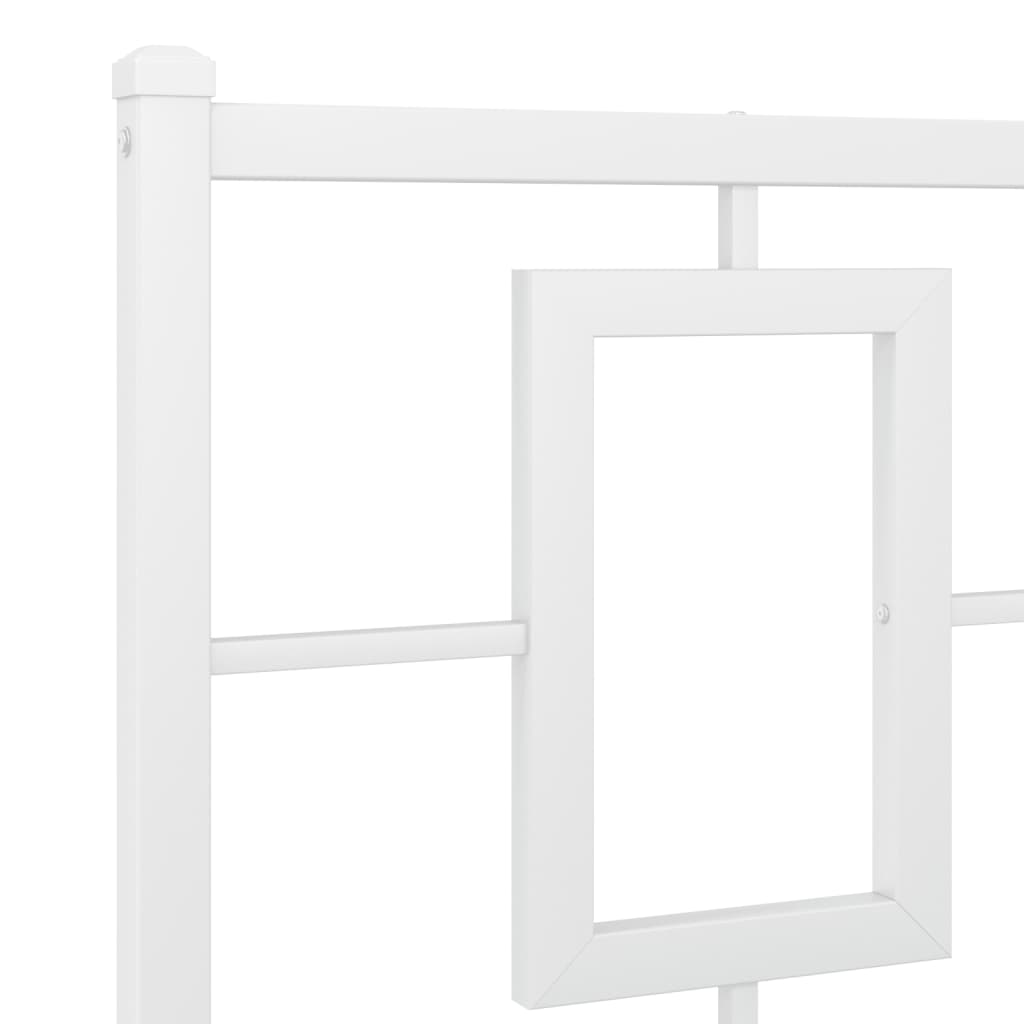 Metalni okvir za krevet s uzglavljem bijeli 193x203 cm