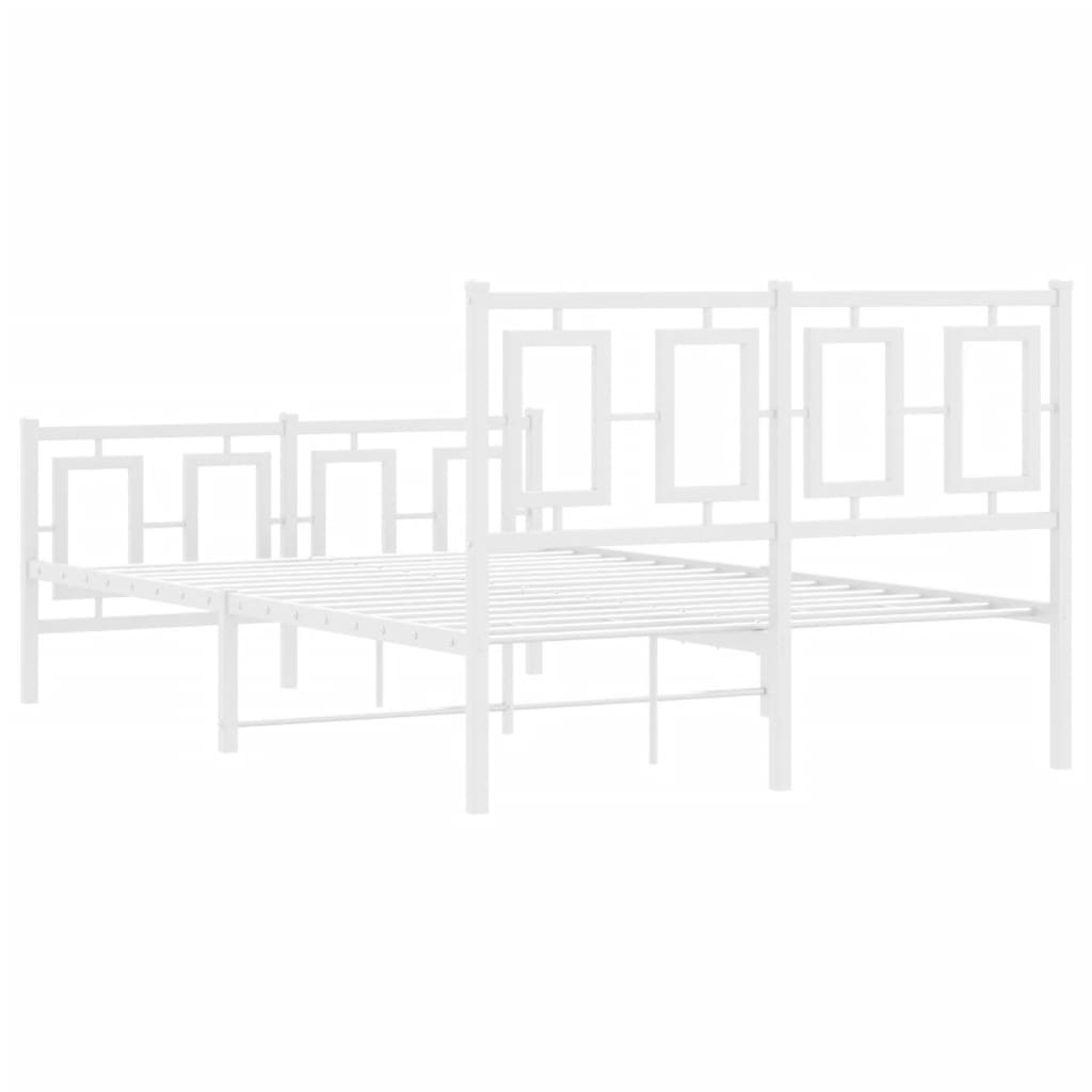 Metalni okvir kreveta uzglavlje i podnožje bijeli 120x200 cm