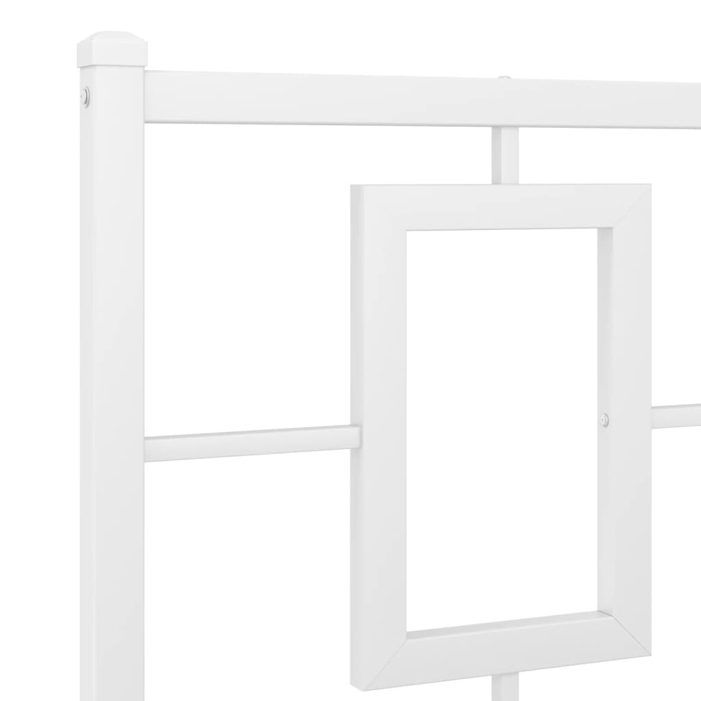 Metalni okvir kreveta uzglavlje i podnožje bijeli 200x200 cm