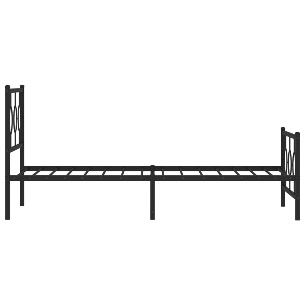 Metalni okvir kreveta uzglavlje i podnožje crni 100x190 cm