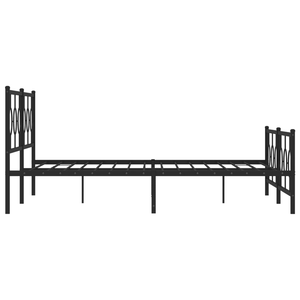 Metalni okvir kreveta uzglavlje i podnožje crni 193x203 cm