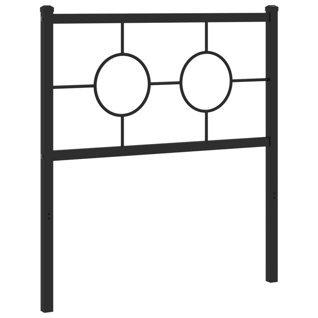 Metalno uzglavlje za krevet crno 75 cm