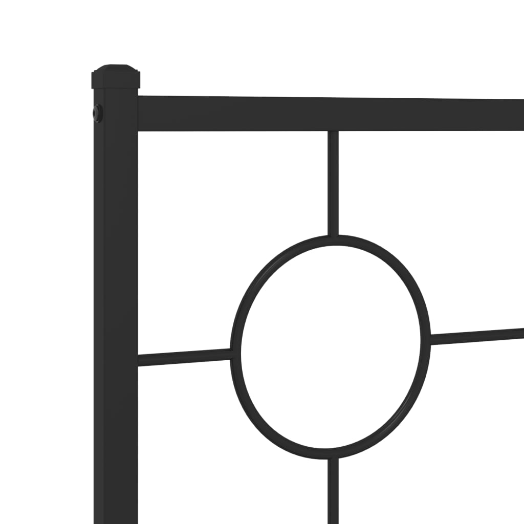 Metalno uzglavlje za krevet crno 75 cm