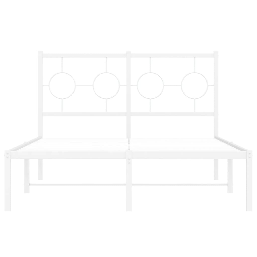Metalni okvir za krevet s uzglavljem bijeli 120x200 cm