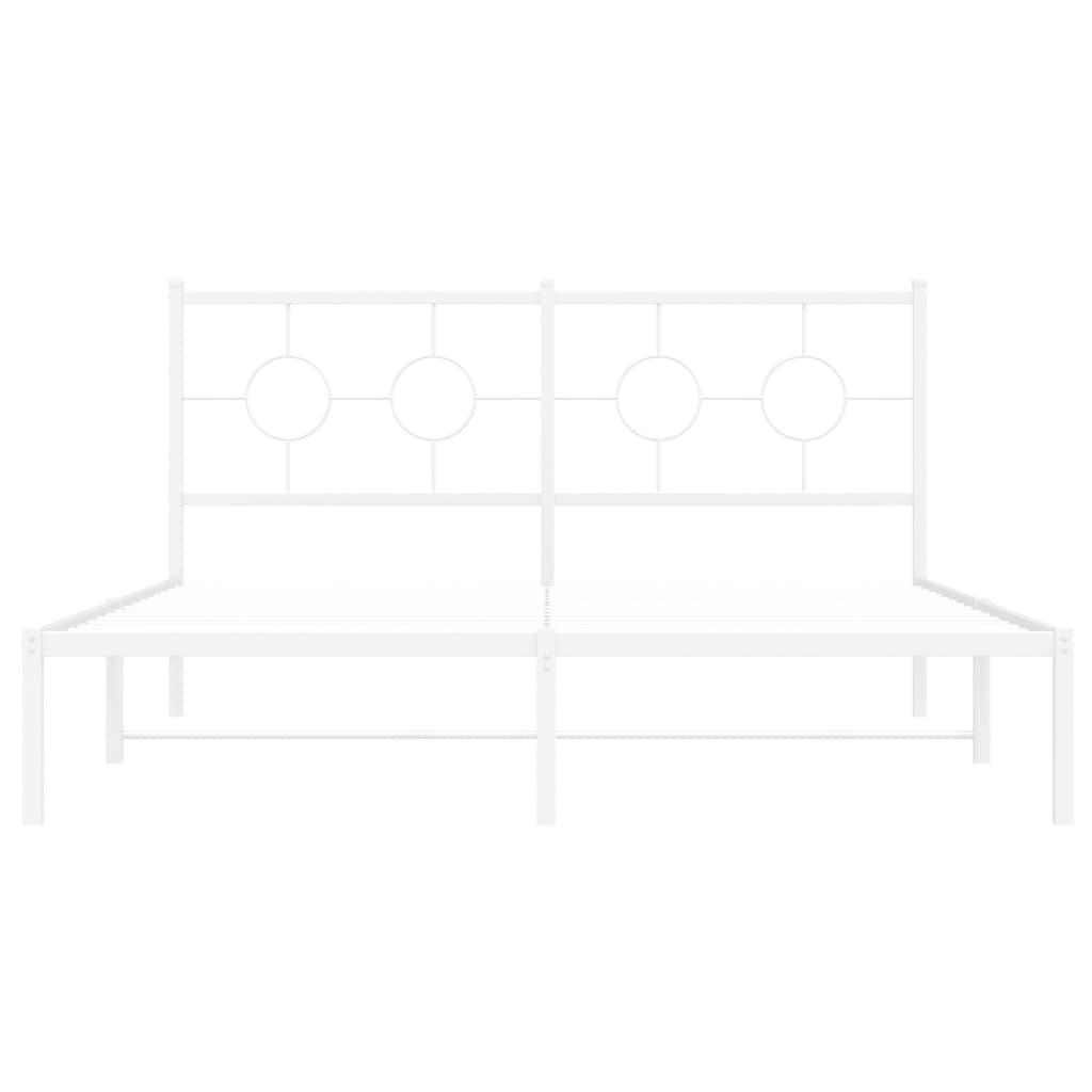 Metalni okvir za krevet s uzglavljem bijeli 160x200 cm