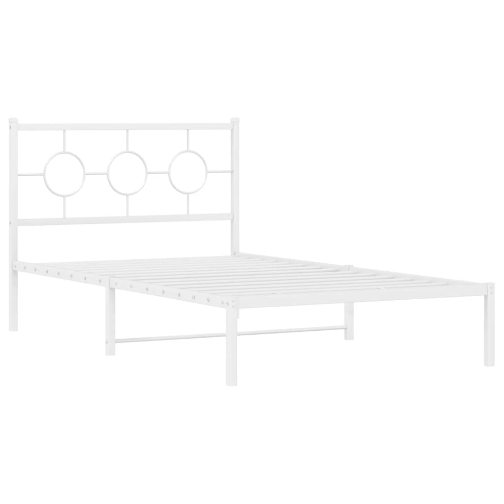 Metalni okvir kreveta uzglavlje i podnožje bijeli 107x203 cm