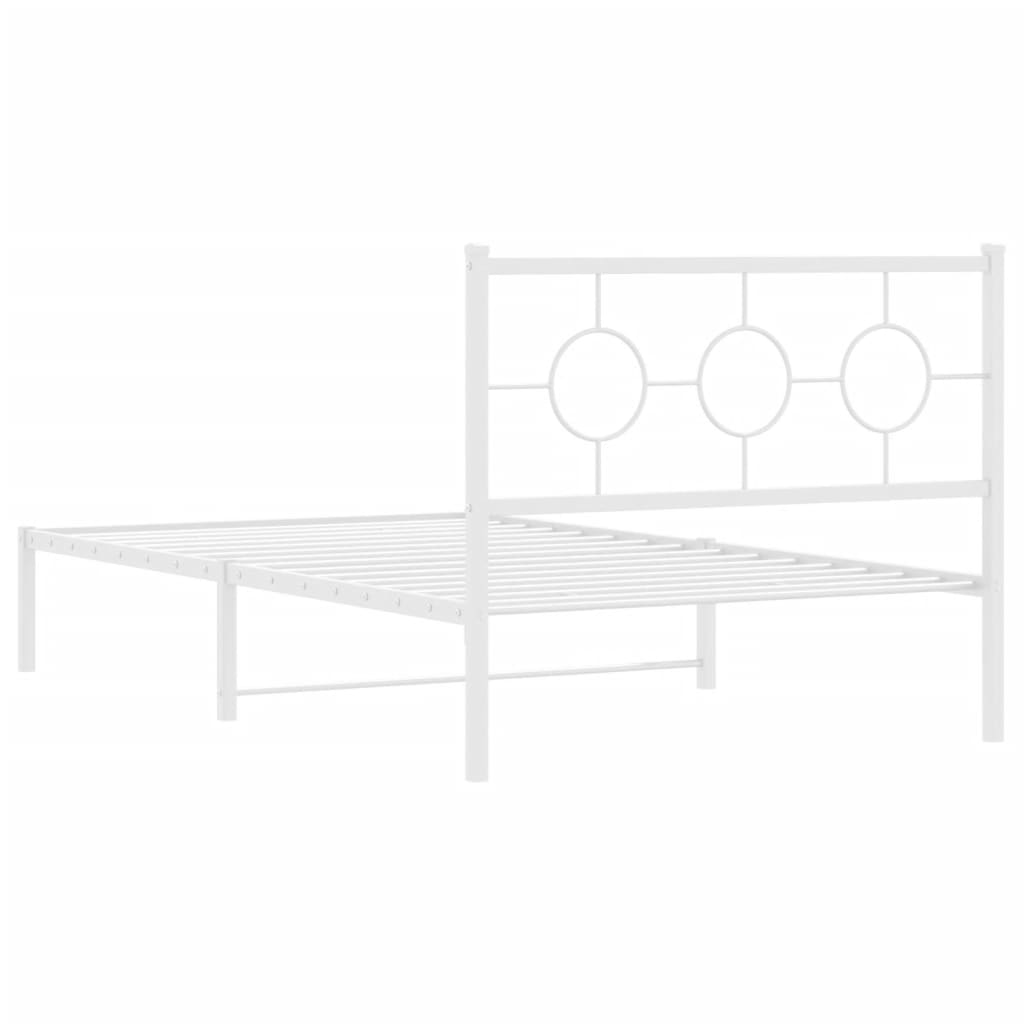 Metalni okvir kreveta uzglavlje i podnožje bijeli 107x203 cm