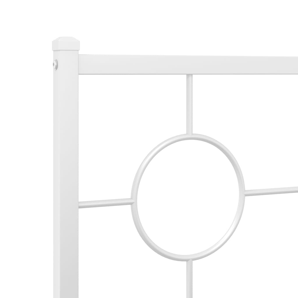 Metalni okvir kreveta uzglavlje i podnožje bijeli 107x203 cm