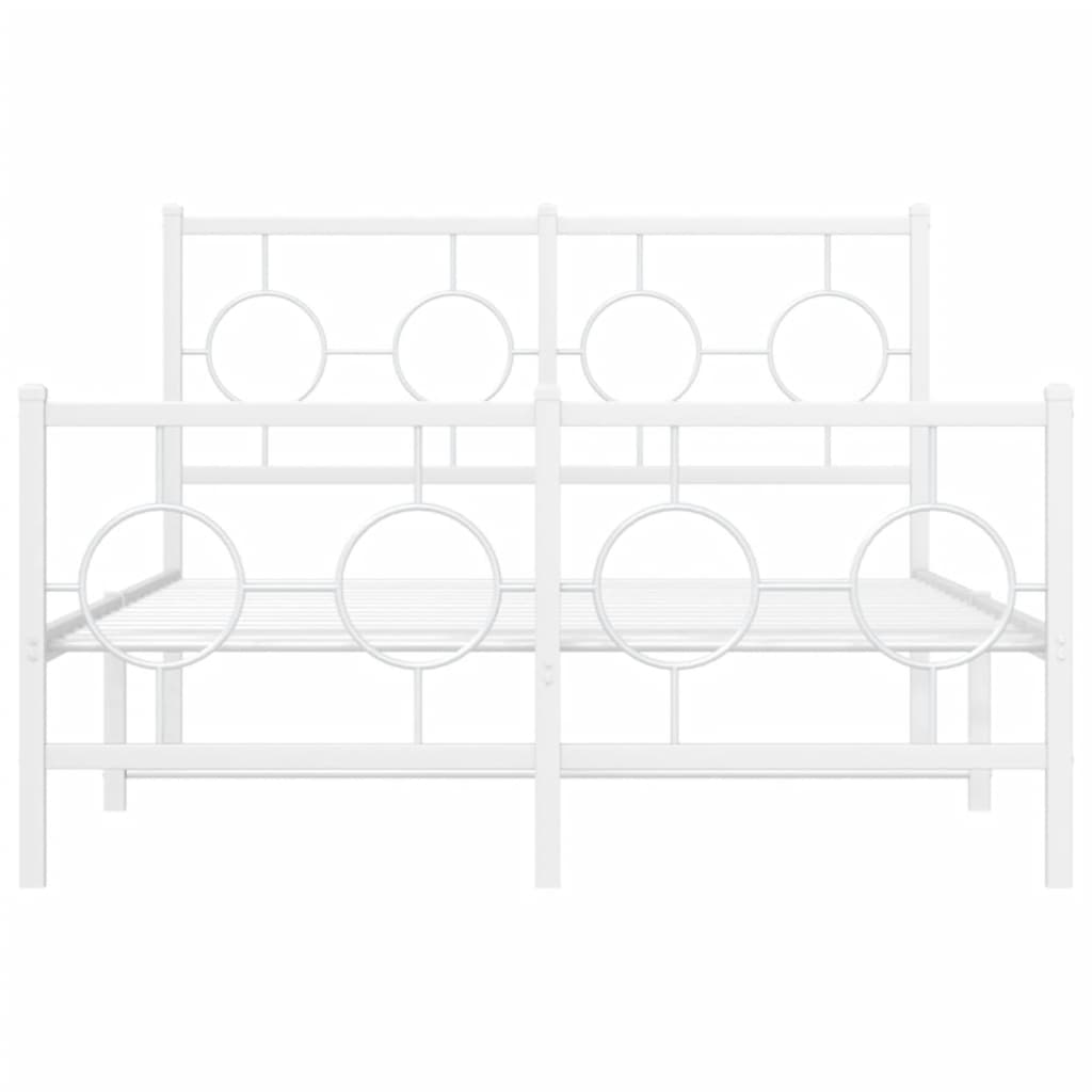 Metalni okvir kreveta uzglavlje i podnožje bijeli 120x190 cm