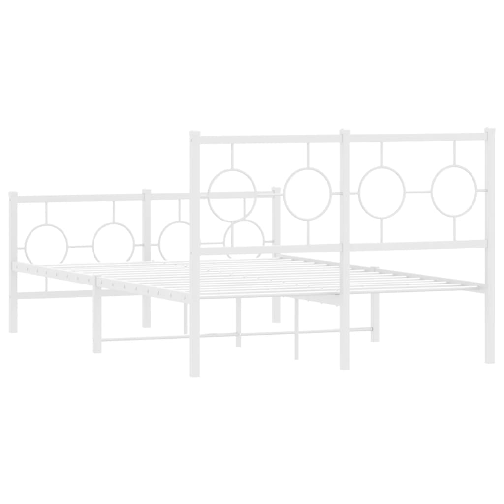 Metalni okvir kreveta uzglavlje i podnožje bijeli 120x190 cm