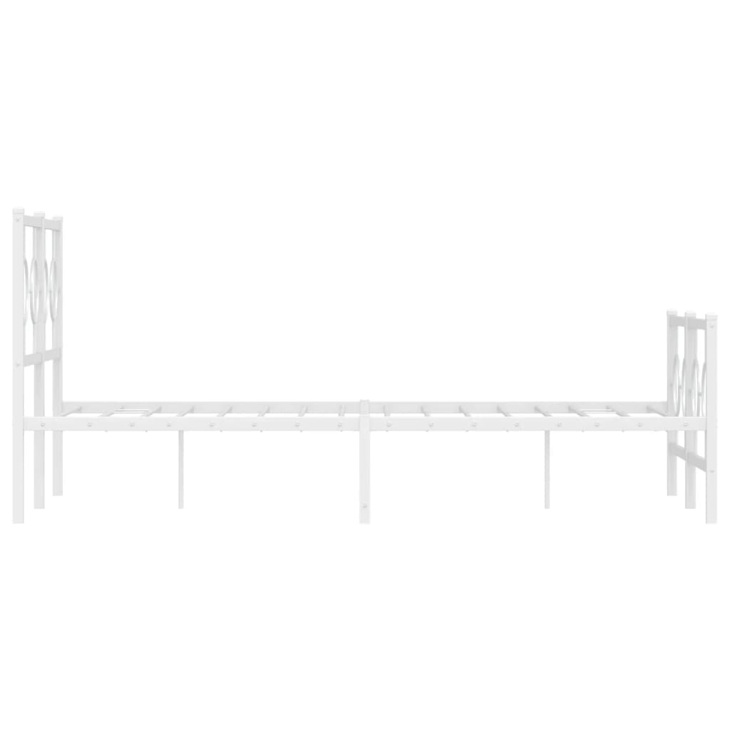 Metalni okvir kreveta uzglavlje i podnožje bijeli 120x200 cm