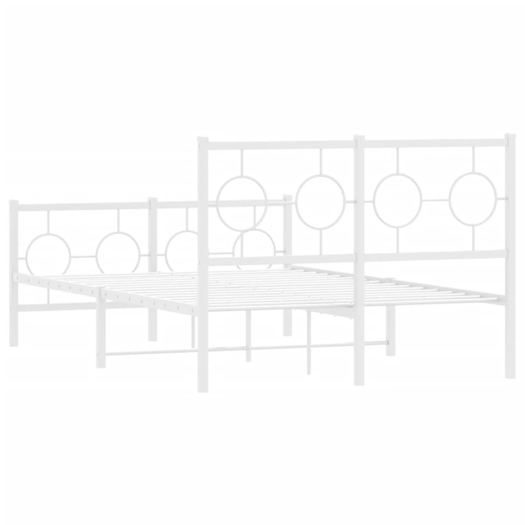 Metalni okvir kreveta uzglavlje i podnožje bijeli 120x200 cm
