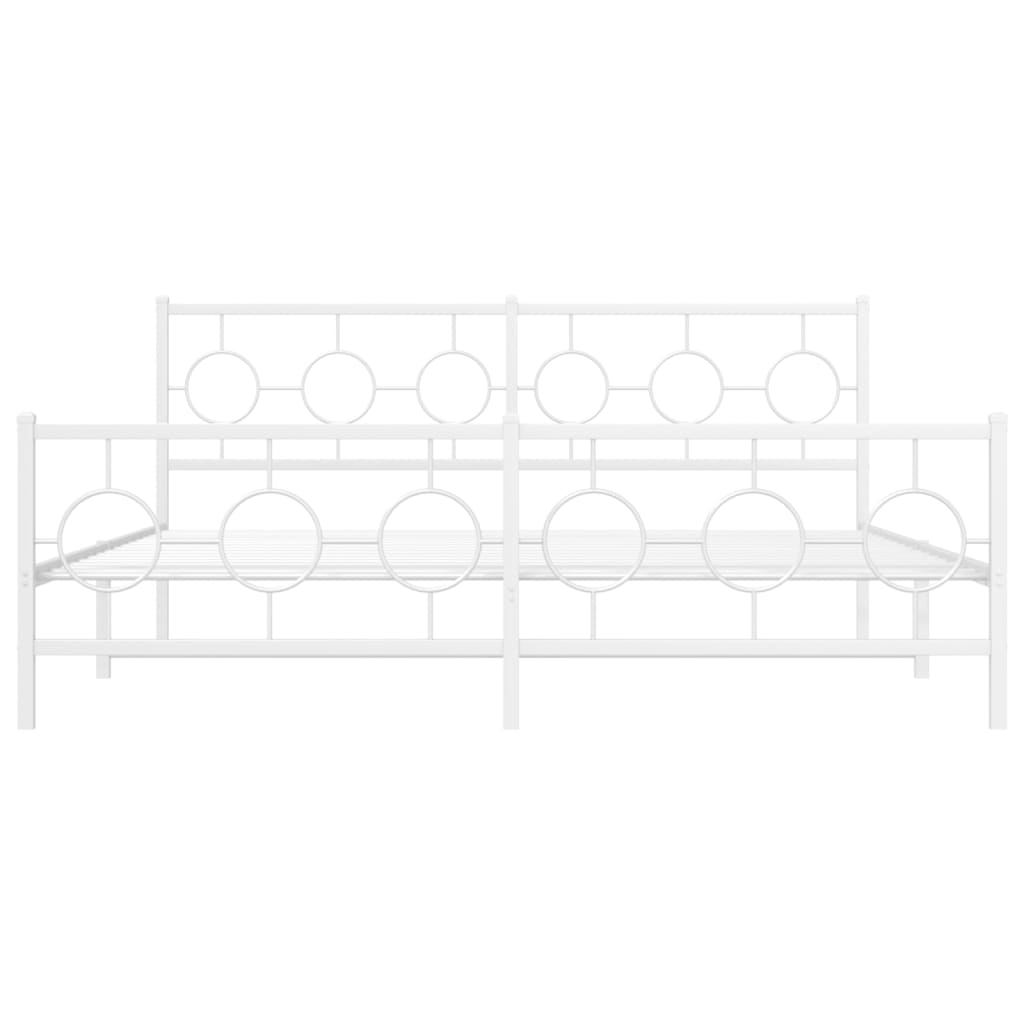 Metalni okvir kreveta uzglavlje i podnožje bijeli 180x200 cm