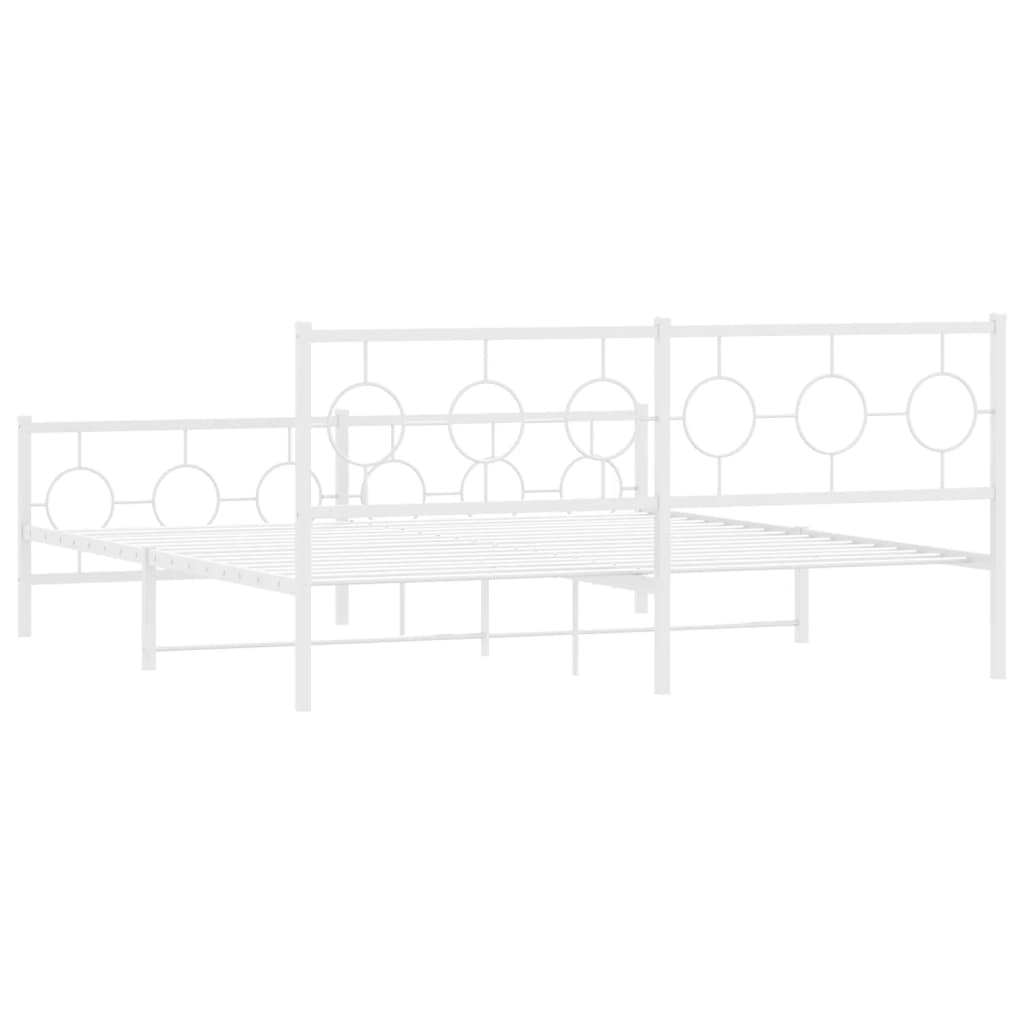Metalni okvir kreveta uzglavlje i podnožje bijeli 180x200 cm