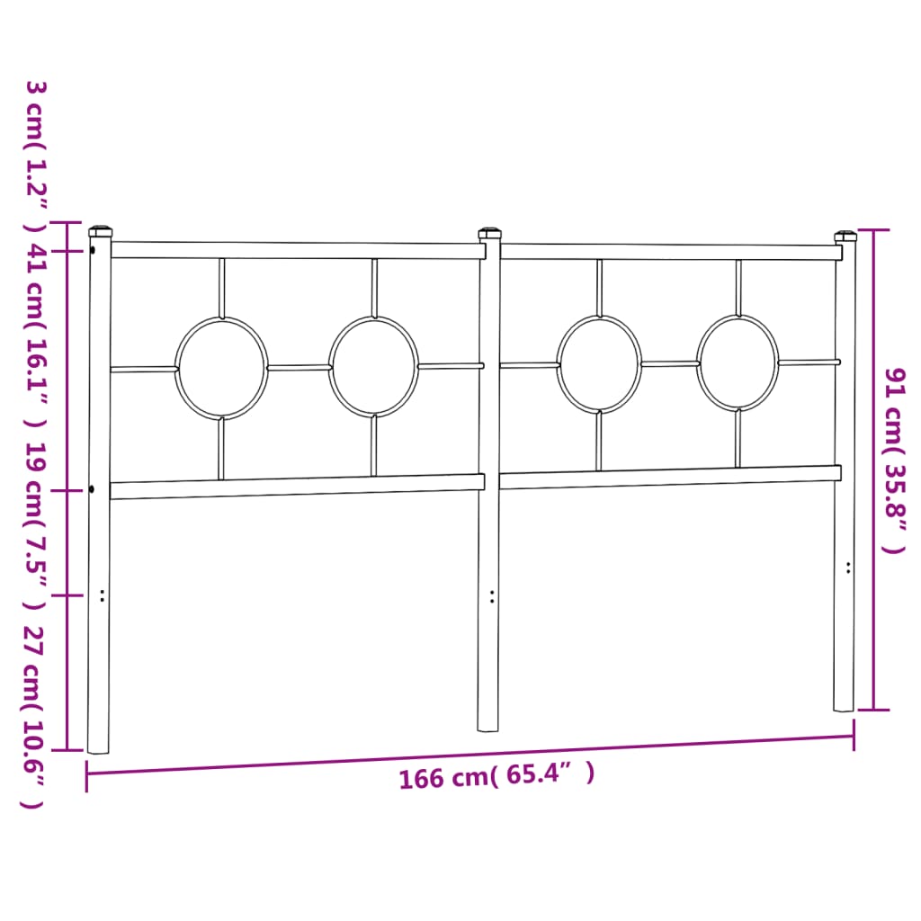 Metalno zamjensko uzglavlje bijelo 160 cm