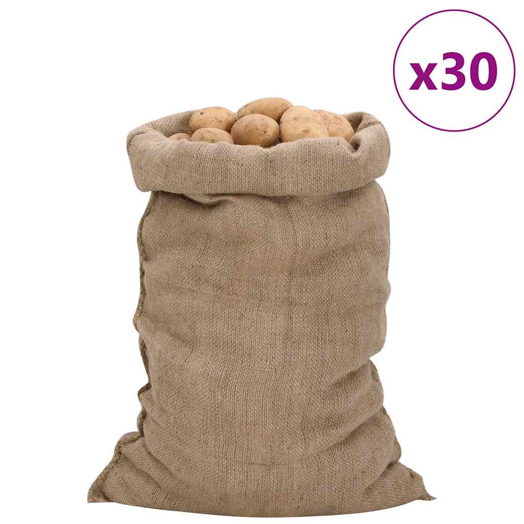 Jutene vreće 30 kom 60 x 105 cm 100 % juta 340 g/m²