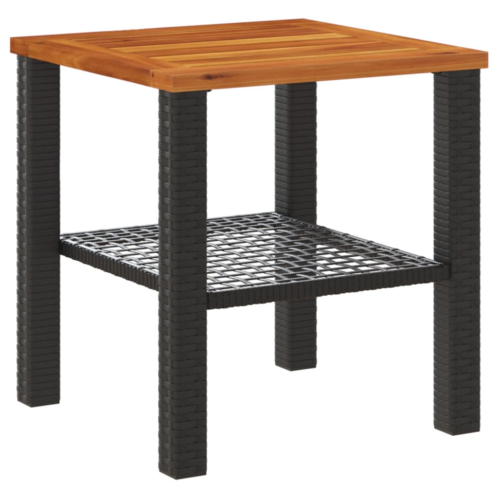 Vrtni stol crni 40x40x42 cm od poliratana i drva bagrema