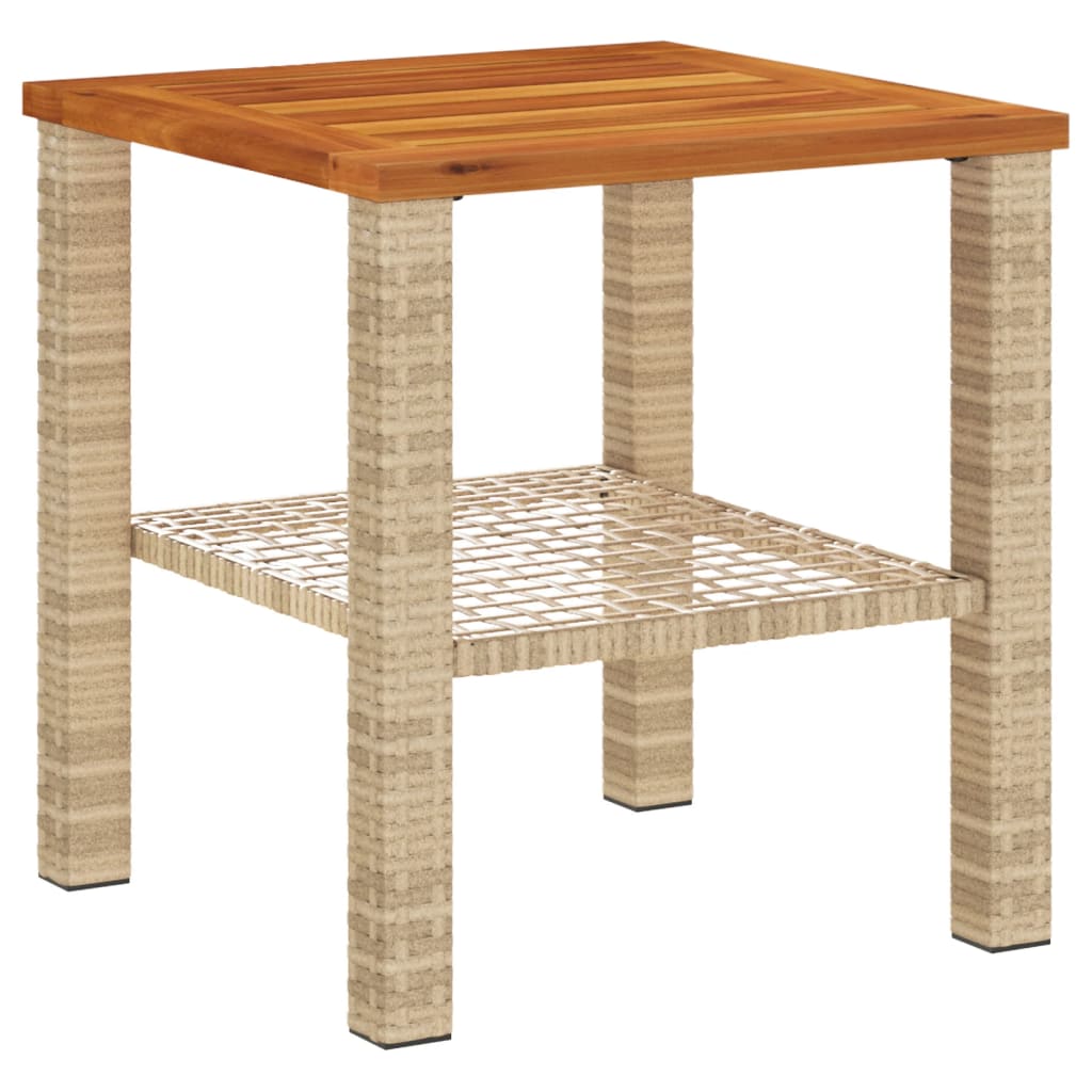 Vrtni stol bež 40x40x42 cm od poliratana i drva bagrema