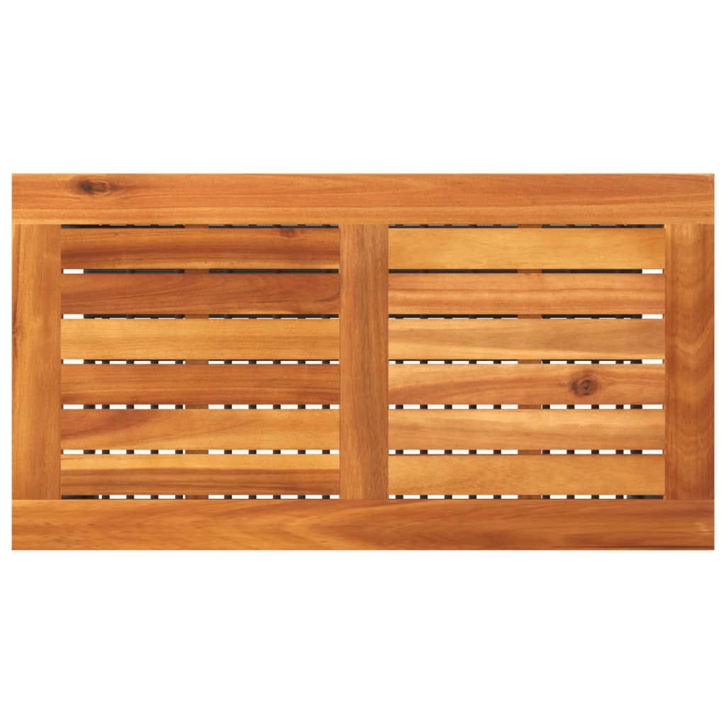 Vrtni stol crni 70 x 38 x 42 cm od poliratana i drva bagrema