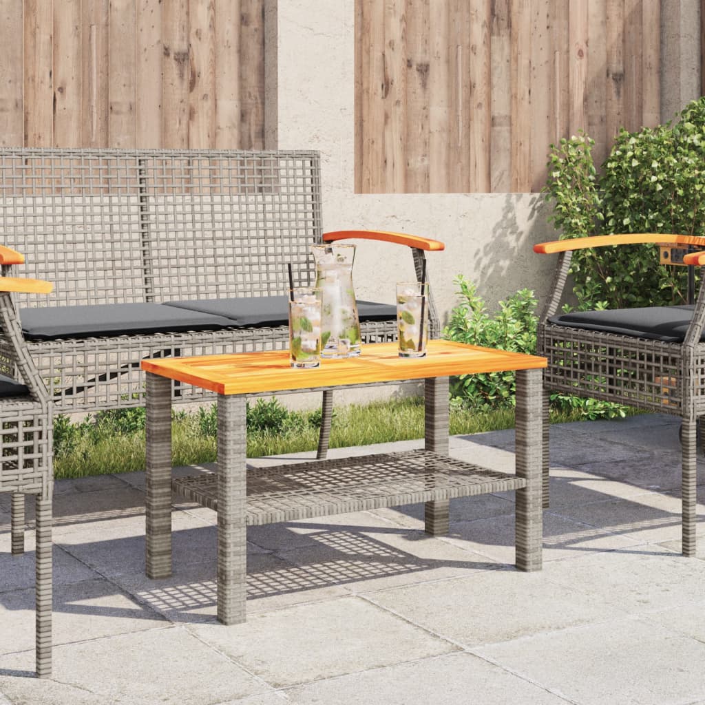Vrtni stol sivi 70 x 38 x 42 cm od poliratana i drva bagrema
