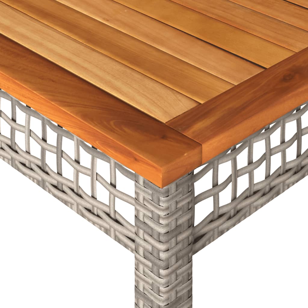 Vrtni stol sivi 140 x 80 x 75 cm od poliratana i drva bagrema