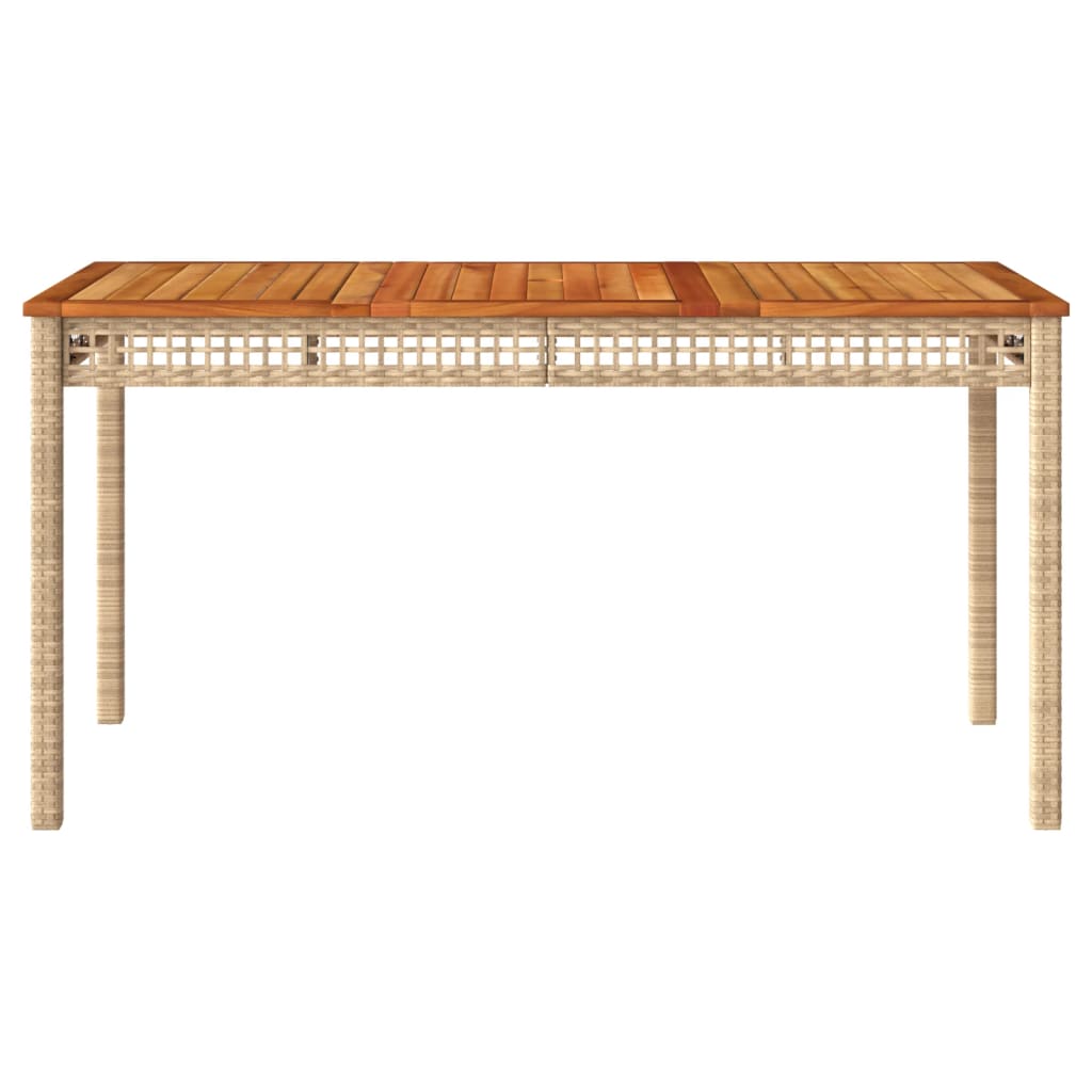 Vrtni stol bež 140 x 80 x 75 cm od poliratana i drva bagrema