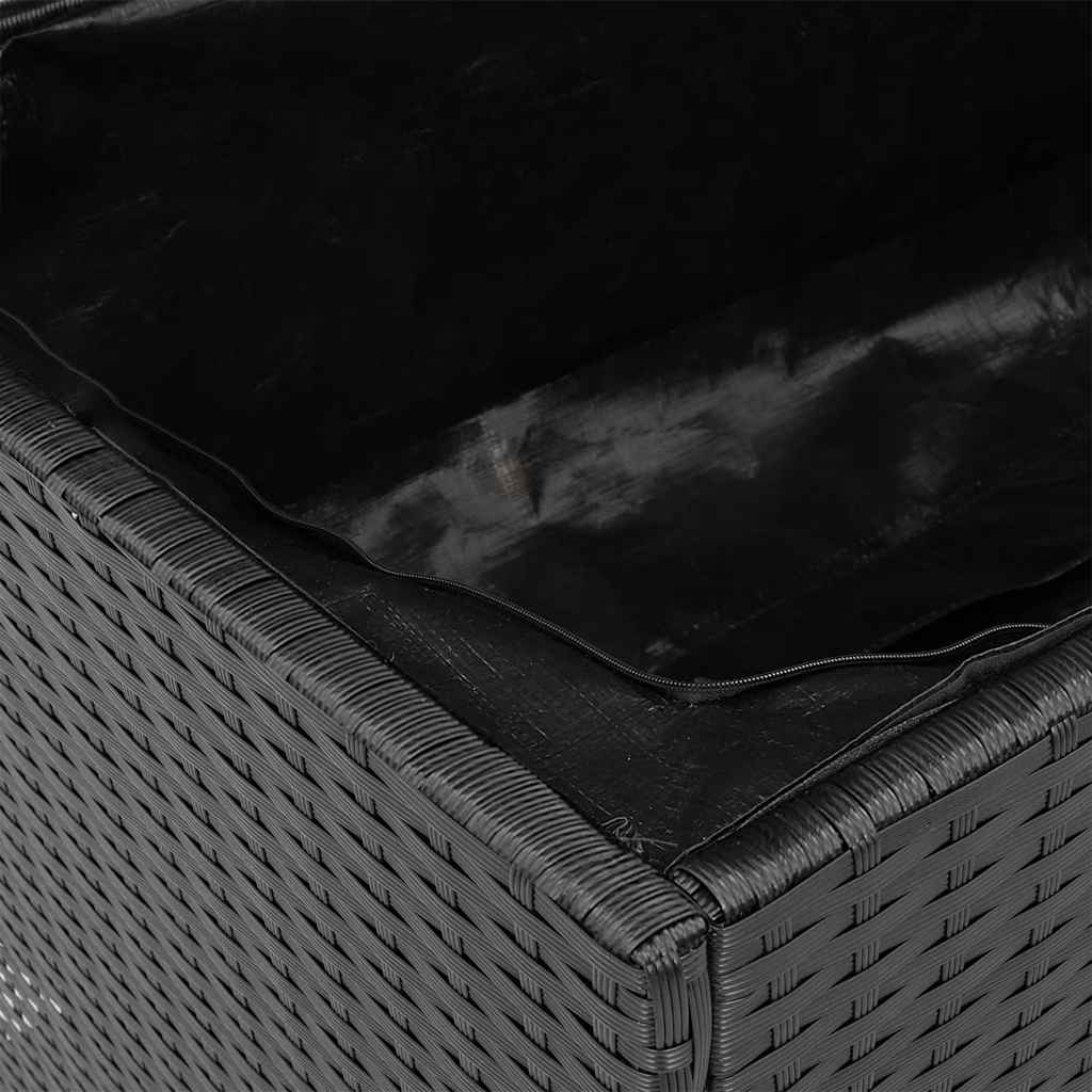 Vrtna kutija za pohranu crna 110x55x63cm poliratan drvo bagrema